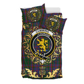 Cumming of Glenorchy Tartan Crest Bedding Set - Golden Thistle Style